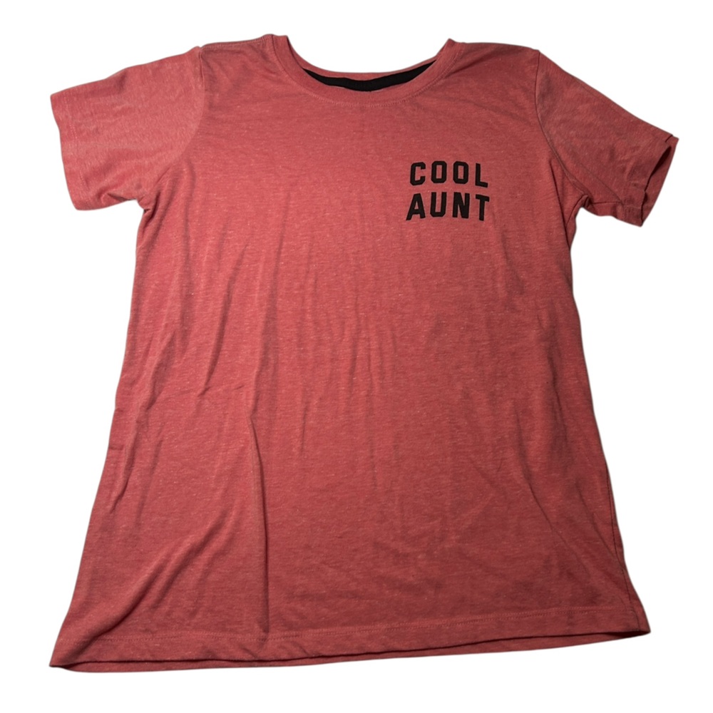 Proud Aunt Graphic Tee Soft Peach Linen Blend Cool Aunt Retro Casual Simple Top